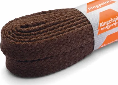 Produktbild von RINGELSPITZ - Flach Medium Fein – Vielseitige Schnürsenkel für Jeden Anlass - 60 cm, mittelbraun