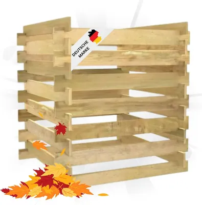Produktbild von DELUKE® Komposter Garten ANDRI | 90x90x90cm Kiefernholz imprägniert | Lattenrostkomposter Komposter Holz Schnellkomposter