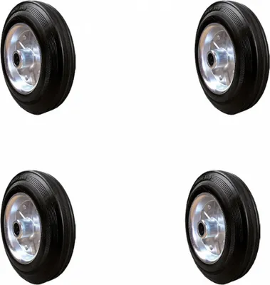 Produktbild von BKshop | Schwerlastrollen 4 x 80 mm, Lenkrollen, Transporthilfe Rollen, Tragfähigkeit 200kg, Transportroller, Bockrollen, Möbelrollen