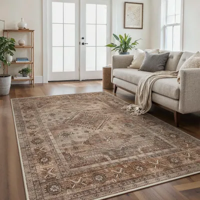 Immagine prodotto di Elzusha - Tappeto vintage boho, 63x230 cm, lavabile e antiscivolo