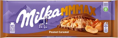 Produktbild von Milka Mmmax Peanut Caramel, Milchschokolade, 276 g, Karamell, Schokolade, Milch, 2269 kJ, 544 kcal, 33 g