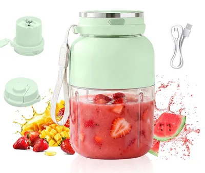 Tragbarer Mixer 1300 ml, Smoothie-Maker, kabellos, wiederaufladbar, grün
