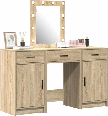 Zdjęcie produktu dla vidaXL Toaletka ze schowkiem Brązowa 50 x 41 x 135 cm Materiał drewnopochodny