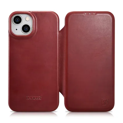 Productafbeelding van Icarer Etui Case Obudowa Futerał: Lederen hoesje met MagSafe voor iPhone 14+, rood