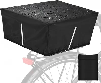 Produktbild von Regenhülle für Fahrradkorb – Wasserdicht – Reflektierend – Mit Aufbewahrungstasche