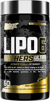 Produktbild von Nutrex Research Lipo 6 Black Hers (60 Caps) Unflavored - Diät & Gewichtsmanagement - Fatburner