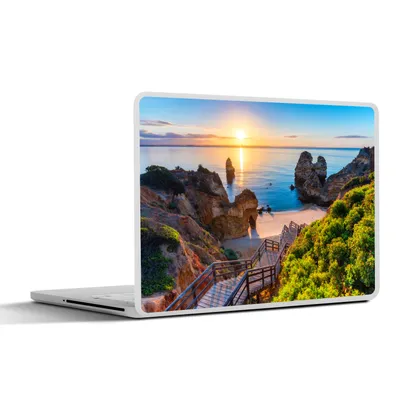 Produktbild von MuchoWow® Laptop Aufkleber Sticker Cover Strand - Meer - Portugal 31x22.5 cm - Laptop-Deko