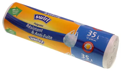 Zdjęcie produktu dla worki na śmieci swirl® 1928 z uchwytem 35,0 l 15 szt.