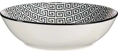 Obrázek produktu pro VESSIA | Talíř - Jídelní talíř - 20,5 - Hluboký talíř - bílý černý - Plochý - Porcelán