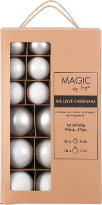 Produktbild von Weihnachtskugeln 54 Stk 5 cm, 7 cm Just White
