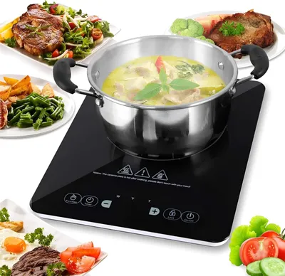 Produktbild von NutriChef Mobile Kochplatte 1er,Induktionskochplatte–Induktionskochfeld Tragbar,Herdplatte 1 Kochfeld als Elektroherd&Warmhalteplatte Elektrisch 2000W