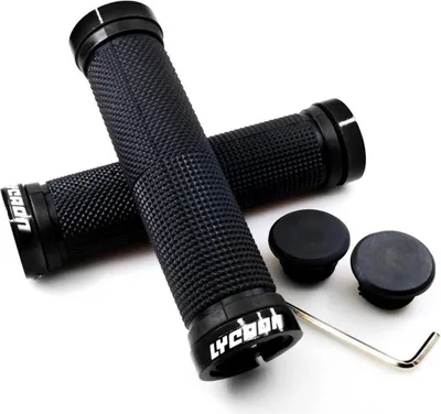 Image de LYCAON Vélo Poignées de guidon antidérapantes en caoutchouc Aluminium Lock Urbain MTB BMX
