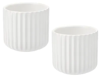 2er-Set Kaffeetassen ohne Henkel, 180 ml, Keramik, Weiß