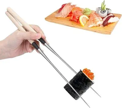 Produktbild von Famanu Sushi-Essstäbchen aus Edelstahl - Für heiße Gerichte, spülmaschinenfest