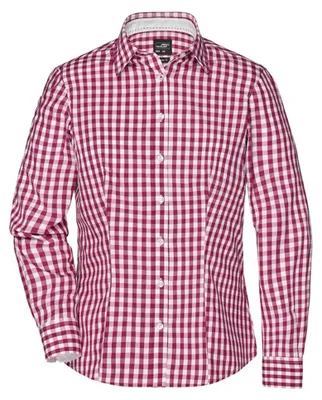 Image de James and Nicholson - Chemisier pour femme LT2456 (XL) (bordeaux/blanc)