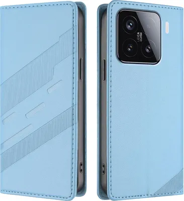 Immagine prodotto di Custodia per Xiaomi 15 - Cover portafoglio Phonesta Embossed Lines - Blu chiaro
