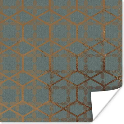 Produktbild von MuchoWow® Poster Design - Blau - Quadratisch 100x100 cm - Babyzimmer