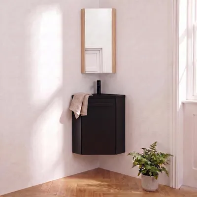 Produktbild von SKINO Eckwaschtisch-Set mit Armatur und Unterschrank
