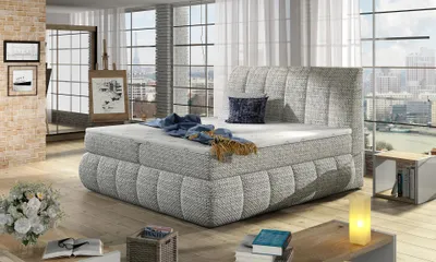 Produktbild von Kontinentales Bett mit Stauraum 160x200 ARVITO - grau