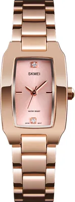 Produktbild von SKMEI Damen Quarzuhr Edelstahlarmband Diamant Zifferblatt Weibliches Armband Elegante Damenuhren Armband Genaue Zeit 3ATM Wasserdicht,RosšŠgold