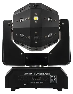 Obrázek produktu pro Pohyblivá světelná hlava, RGBW LED, stroboskopické efekty, paprskový skener 16×3 W