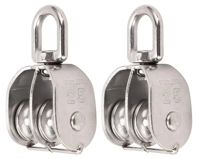 Immagine prodotto di Solidchoice - Set di 2 carrucole doppie in acciaio inossidabile