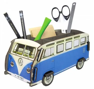 Produktbild von Werkhaus Photo-Stiftebox Stiftehalter VW T1 Bus - blau we-2005
