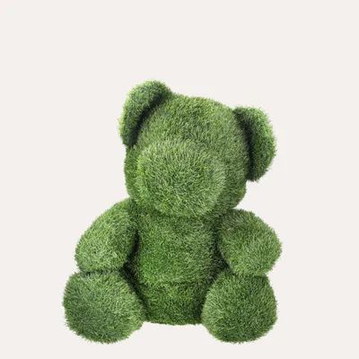 Produktbild von KEYHOMESTORE | Großer grüner Bär aus Kunstrasen H.75x60x40 cm