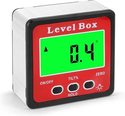 Obrázok produktu pre Digitálny uhlomer s magnetickou základňou a LCD podsvietením – presný nástroj pre spracovanie dreva, stavebníctvo a murárstvo