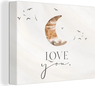 Produktbild von MuchoWow® - Leinwandbilder - Zitate - Sprichwörter - Kinder - Liebe dich - Jungen - Mädchen - Kinder, Wandbild, Wanddeko Bilder Wohnzimmer, 40x30 cm