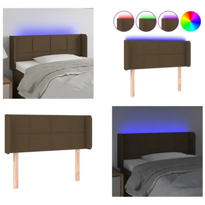 Produktbild von vidaXL LED Kopfteil Dunkelbraun 103x16x78/88 cm Stoff - LED Kopfteil - LED Kopfteile - Kopfteil - Bett-Kopfteil