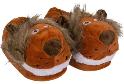 Produktbild von Hausschuhe Kuschel Löwe braun Gr. 31 - 42 Fun Kinderhausschuhe & Erwachsene, Schuhgröße:41 - 42