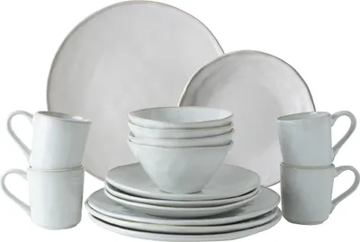 Dutch Rose Organic Set 16 Teilig Geschirrset Wit