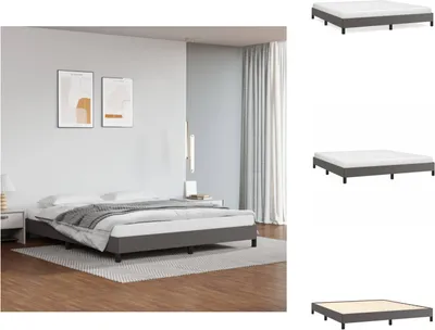 Produktbild von vidaXL Bettgestell Grau 160x200 cm Kunstleder -  Betten & Bettgestelle