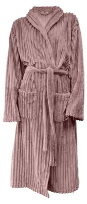 Imagen del producto de Bata de forro polar tipo teddy - Rosa pastel - Talla XL