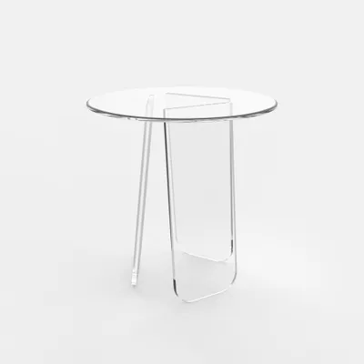 Immagine prodotto di Tavolino trasparente rotondo 45cm design moderno Bridget