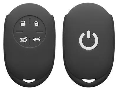 Produktbild von kwmobile Schlüsselhülle für Fiat 500E 4-Tasten Autoschlüssel Hülle - Autoschlüssel Schlüssel Hülle aus Silikon - Schlüsselschutz Gehäuse in Schwarz