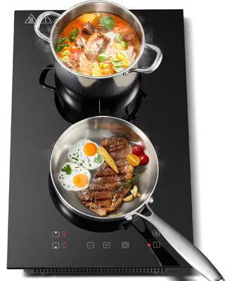 Produktbild von Induktionskochfeld 2 Zonen - Einbaukochfeld FYIH02 - 3300 W - 30 cm - Touch-Bedienung - 9 Leistungsstufen - Timer & Kindersicherung - Schwarz