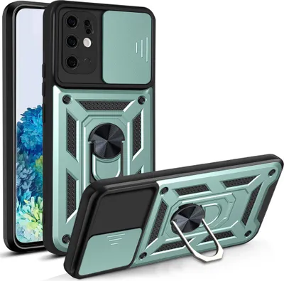 Produktbild von Galaxy S20+ Plus Hülle mit 360° Drehbarer Magnetische Ring Ständer Halter Dia Kameraschutz TPU Bumper Silikon Schutzhülle für Samsung Galaxy S20 Plus Grün
