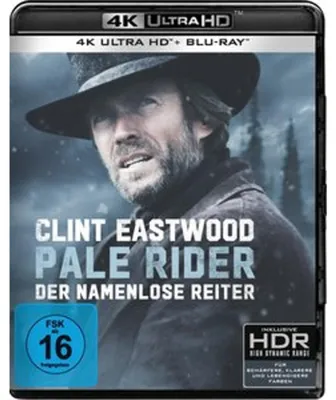 Produktbild von PLAION Pale Rider - Der namenlose Reiter (4K-UHD+Blu-ray), Film, Blu-ray, Italienisch, Deutsch, Englisch, Französisch, 116 min, Pale Rider, Western