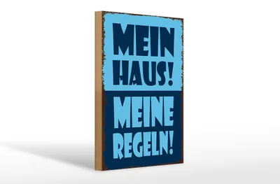 Produktbild von Holzschild Spruch 20x30cm mein Haus meine Regeln