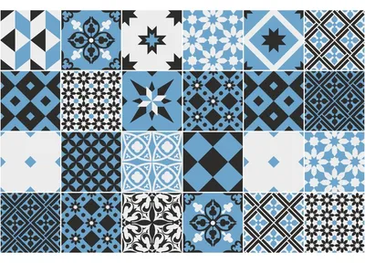 Immagine prodotto di Adesivi autoadesivi per piastrelle per cucina e bagno – 24 adesivi per piastrelle, motivo Azulejos Ranjita – 24 adesivi, 20 x 20 cm