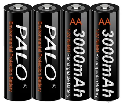 Productafbeelding van Oplaadbare AA-batterijen, 3000mAh capaciteit, geringe zelfontlading, 4 stuks