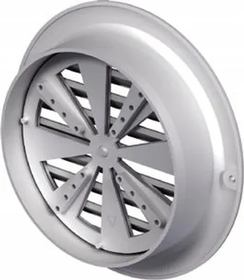 Image de Grille ronde réglable avec collerette, 150 mm, blanc