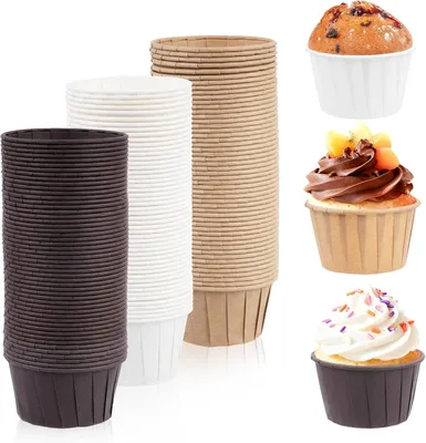 Produktbild von Muffinförmchen 150 Stück, 3 Farben, Papierbackförmchen für Party