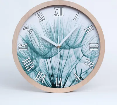 Produktbild von Holzuhr 25fi cm wanduhr - weiße Spitzen - Löwenzahn Samen