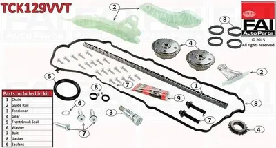 Produktbild von FAI AutoParts TCK129VVT Steuerkettensatz Steuerkette