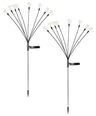Produktbild von 2-teiliges Solar-Gartenleuchten-Set, LED-Solar-Feuerwerkslichter, 8 Leuchtmodi, wasserdichte Solar-Glühwürmchenlichter für Garten, Rasen, Terrasse, Weihnachtsdekoration