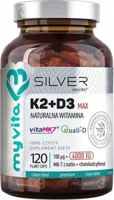 Produktbild von SILBER Vitamin K2+D3 MAX MyVita 120 Kapseln