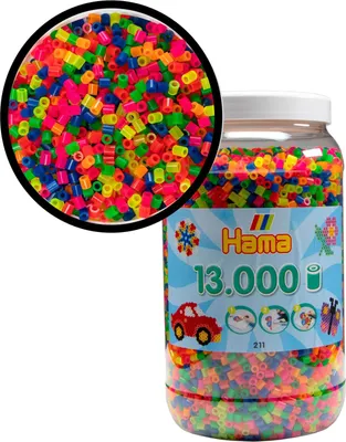 Produktbild von HAMA 13000 Bügelperlen Midi Neon Mix 211-51 Vorratsdose